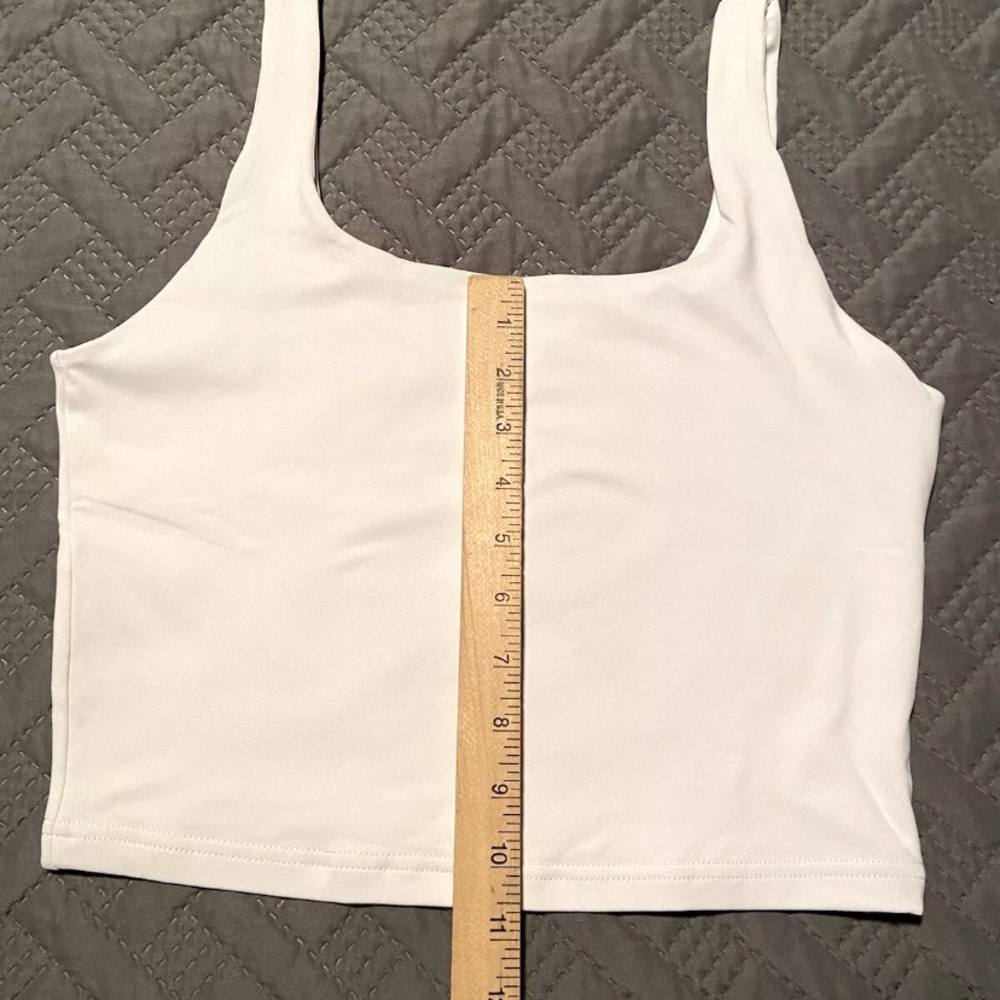 2-Crop Tank by Reoria Size Medium  Buttery Soft SEXY Sports Bra-1 White+1 Black - Picture 7 of 11